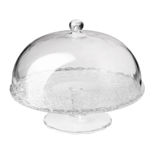 ARV BRÖLLOP - Khay thuỷ tinh có nắp/Serving stand with lid, clear glass