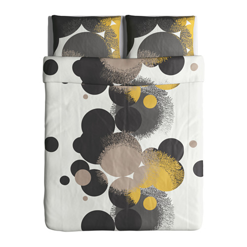 BOLLTISTEL - Bộ vỏ chăn gối 200x230/Quilt cover and 2 pillowcases