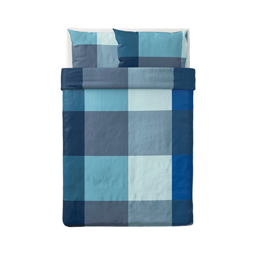 BRUNKRISSLA - Bộ vỏ chăn gối 200x230/Quilt cover and 2 pillowcases