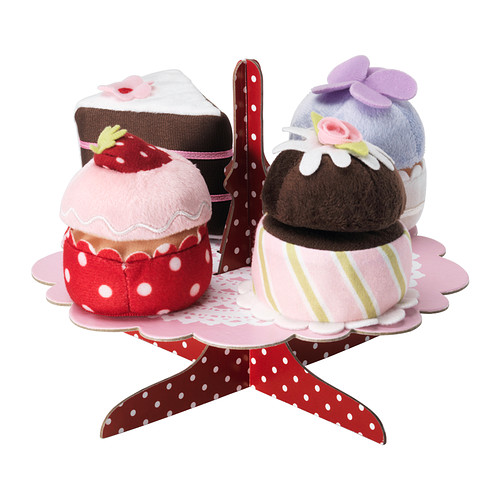GRATTIS - Đồ chơi bông/5-p serving stand with cupcakes set