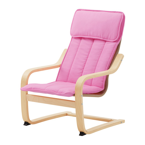 POÄNG - Ghế thư giãn / Children's armchair, birch veneer, Almås pink