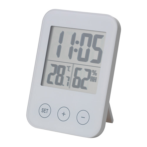 SLÅTTIS - Đồng hồ đo nhiệt độ, độ ẩm/Clock with hygro-/thermometer