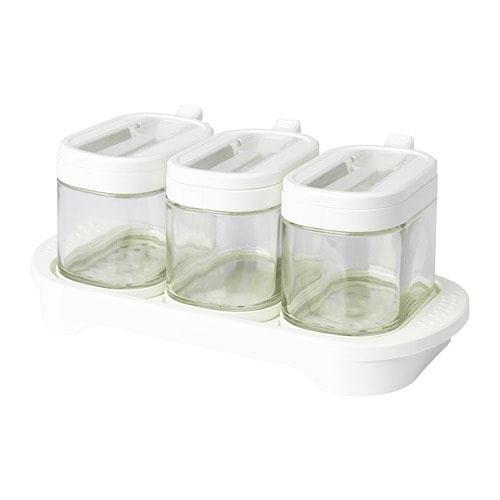 SMAKSÄTTNING - Bộ đựn gia vị 3c/Spice jar, glass, plastic