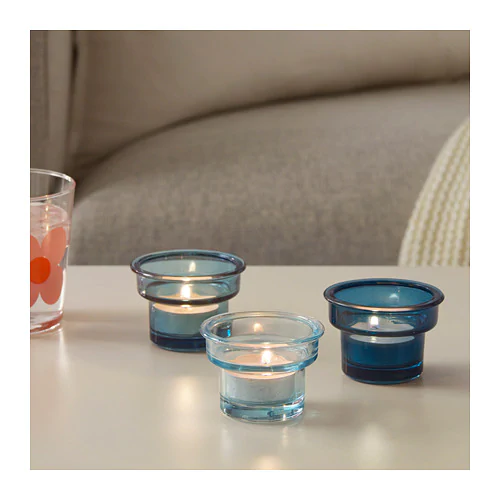 SOMMAR - Cốc để nến 3c/Tealight holder, blue