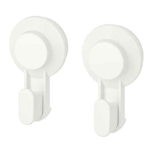 TISKEN - Bộ móc hút dính 2c/Hook with suction cup, white