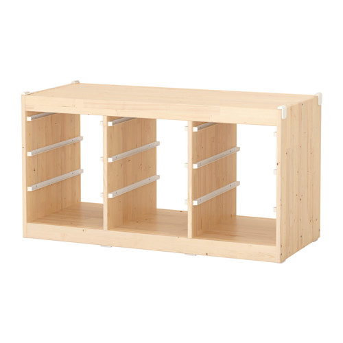 TROFAST - Bộ khung tủ gỗ/Frame, light white stained pine