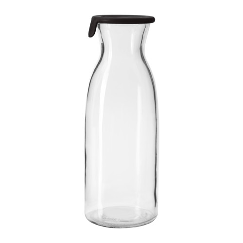 VARDAGEN - Chai nắp  silicon 1l/Carafe with lid, clear glass